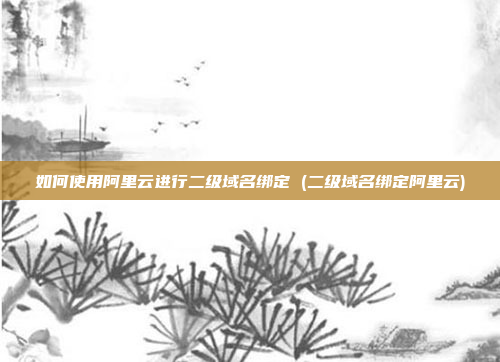 如何使用阿里云进行二级域名绑定 (二级域名绑定阿里云)