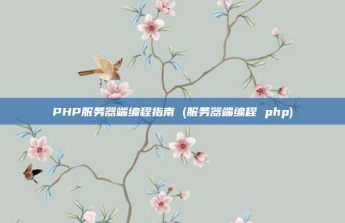PHP服务器端编程指南 (服务器端编程 php)