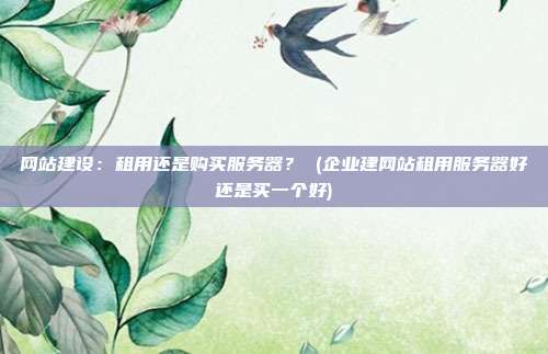 网站建设:租用还是购买服务器? (企业建网站租用服务器好还是买一个好)