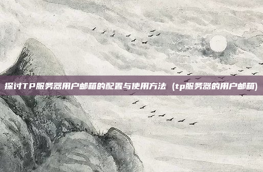 探讨TP服务器用户邮箱的配置与使用方法 (tp服务器的用户邮箱)
