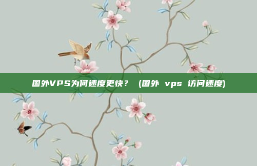 国外VPS为何速度更快? (国外 vps 访问速度)