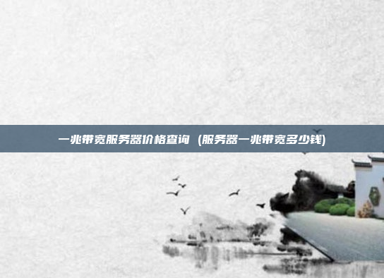 一兆带宽服务器价格查询 (服务器一兆带宽多少钱)