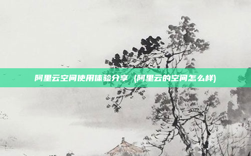 阿里云空间使用体验分享 (阿里云的空间怎么样)