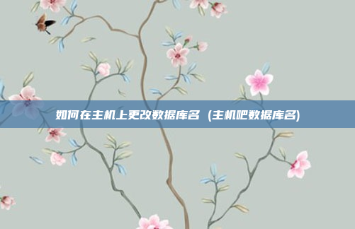 如何在主机上更改数据库名 (主机吧数据库名)