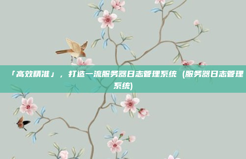 「高效精准」,打造一流服务器日志管理系统 (服务器日志管理系统)