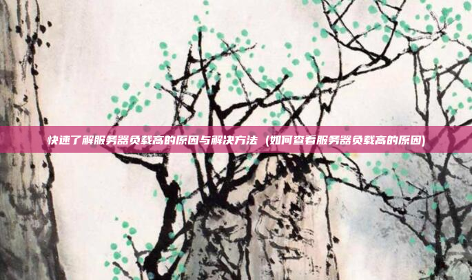 快速了解服务器负载高的原因与解决方法 (如何查看服务器负载高的原因)