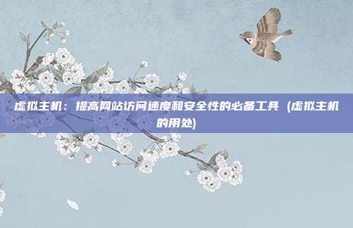 虚拟主机:提高网站访问速度和安全性的必备工具 (虚拟主机的用处)