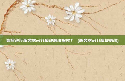 如何进行服务器wifi模块测试探究? (服务器wifi模块测试)