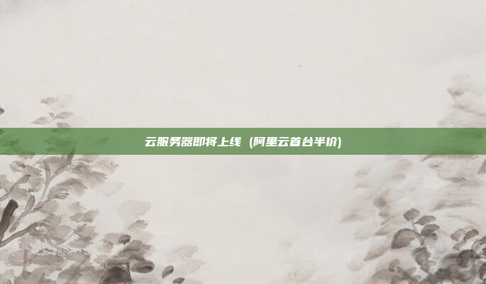 云服务器即将上线 (阿里云首台半价)