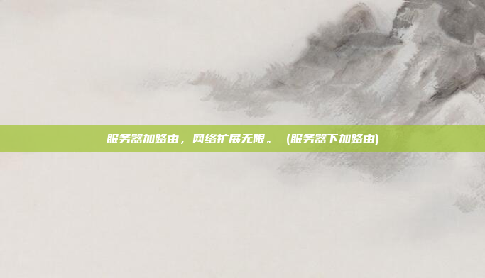 服务器加路由,网络扩展无限。 (服务器下加路由)