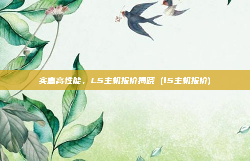 实惠高性能,L5主机报价揭晓 (l5主机报价)
