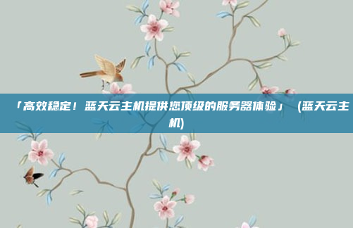 「高效稳定!蓝天云主机提供您顶级的服务器体验」 (蓝天云主机)