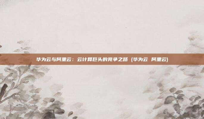 华为云与阿里云:云计算巨头的竞争之路 (华为云 阿里云)