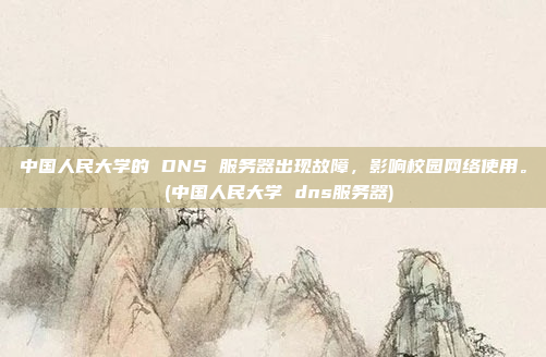 中国人民大学的 DNS 服务器出现故障,影响校园网络使用。 (中国人民大学 dns服务器)