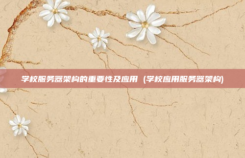 学校服务器架构的重要性及应用 (学校应用服务器架构)