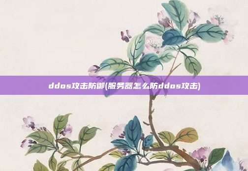 ddos攻击防御(服务器怎么防ddos攻击)