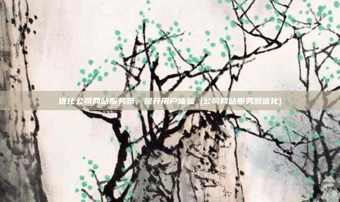 优化公司网站服务器,提升用户体验 (公司网站服务器优化)