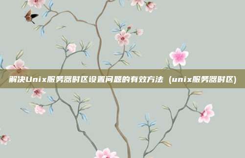 解决Unix服务器时区设置问题的有效方法 (unix服务器时区)