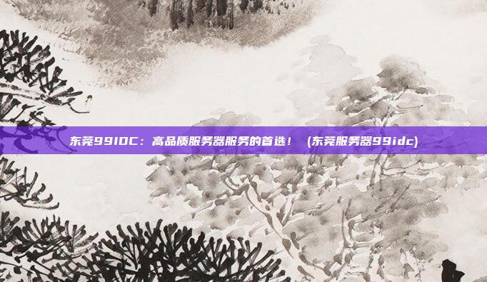 东莞99IDC：高品质服务器服务的首选！ (东莞服务器99idc)