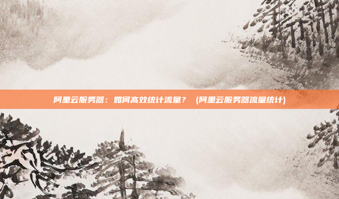 阿里云服务器:如何高效统计流量? (阿里云服务器流量统计)