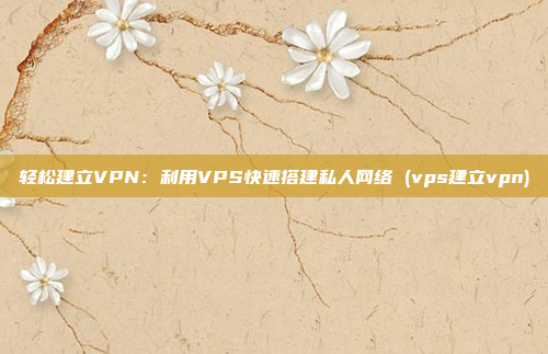 轻松建立VPN:利用VPS快速搭建私人网络 (vps建立vpn)