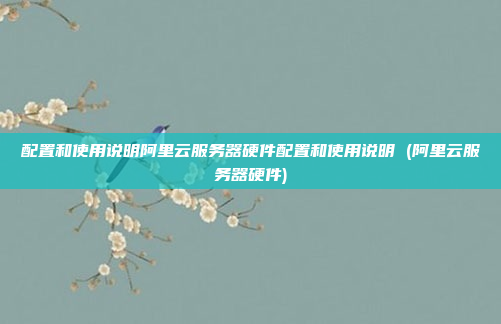配置和使用说明阿里云服务器硬件配置和使用说明 (阿里云服务器硬件)