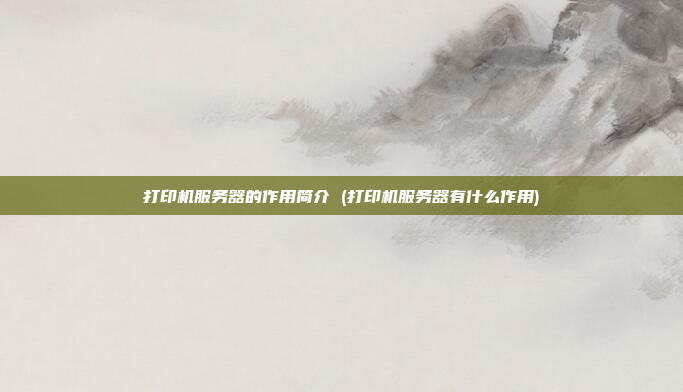 打印机服务器的作用简介 (打印机服务器有什么作用)