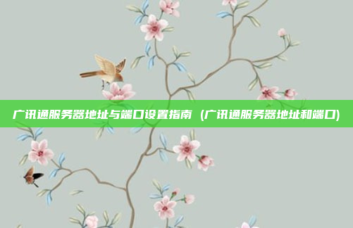 广讯通服务器地址与端口设置指南 (广讯通服务器地址和端口)