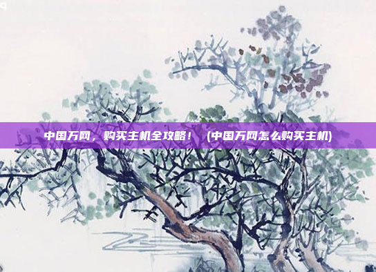 中国万网,购买主机全攻略! (中国万网怎么购买主机)