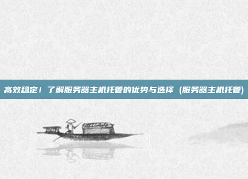 高效稳定!了解服务器主机托管的优势与选择 (服务器主机托管)