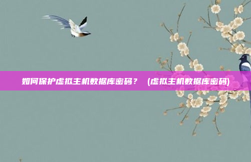 如何保护虚拟主机数据库密码? (虚拟主机数据库密码)