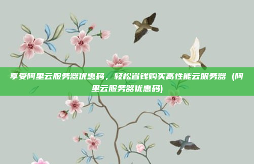 享受阿里云服务器优惠码,轻松省钱购买高性能云服务器 (阿里云服务器优惠码)