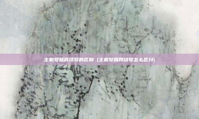 主机号和网络号的区别 (主机号和网络号怎么区分)