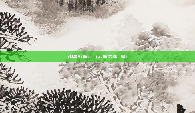 用高效率! (云服务器 易)