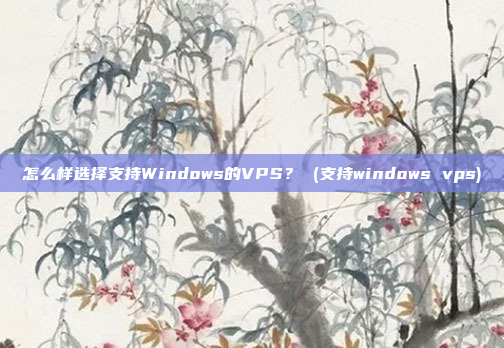 怎么样选择支持Windows的VPS? (支持windows vps)