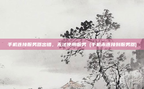 手机连接服务器出错,无法使用服务 (手机未连接到服务器)