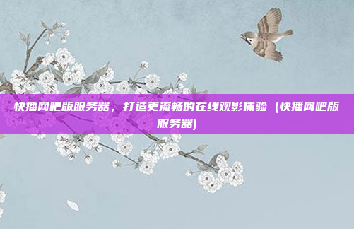 快播网吧版服务器,打造更流畅的在线观影体验 (快播网吧版服务器)