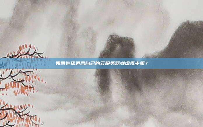 如何选择适合自己的云服务器或虚拟主机?