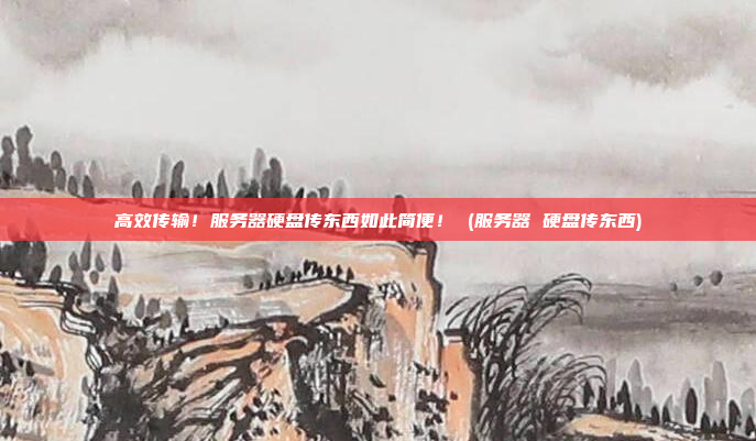 高效传输!服务器硬盘传东西如此简便! (服务器 硬盘传东西)