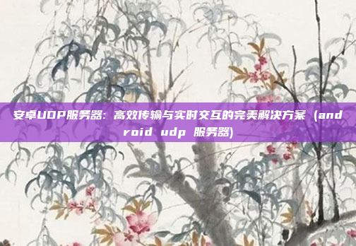 安卓UDP服务器: 高效传输与实时交互的完美解决方案 (android udp 服务器)