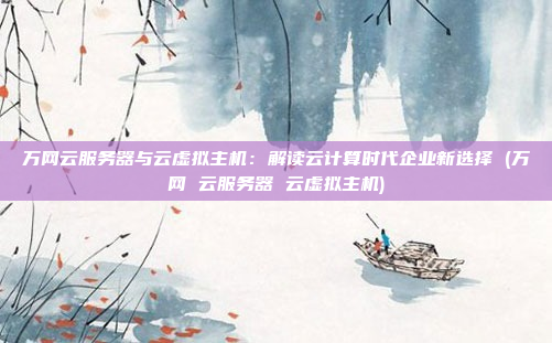 万网云服务器与云虚拟主机：解读云计算时代企业新选择 (万网 云服务器 云虚拟主机)