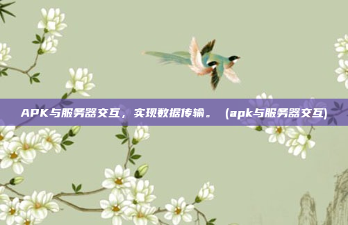 APK与服务器交互,实现数据传输。 (apk与服务器交互)