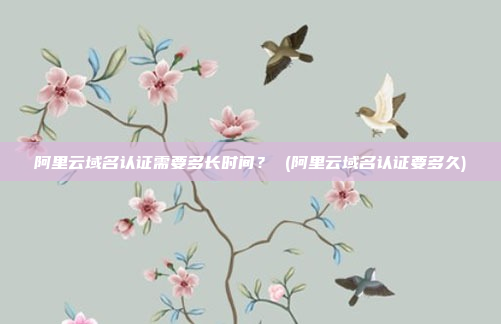 阿里云域名认证需要多长时间? (阿里云域名认证要多久)