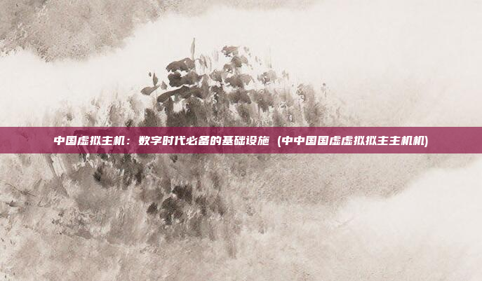 中国虚拟主机:数字时代必备的基础设施 (中中国国虚虚拟拟主主机机)