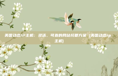 美国动态IP主机:灵活、可靠的网站托管方案 (美国动态ip 主机)