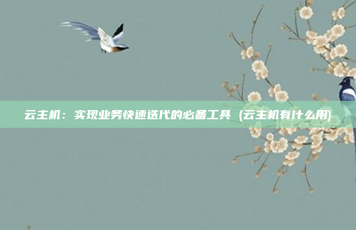 云主机:实现业务快速迭代的必备工具 (云主机有什么用)