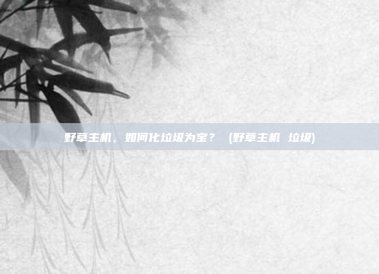 野草主机，如何化垃圾为宝？ (野草主机 垃圾)