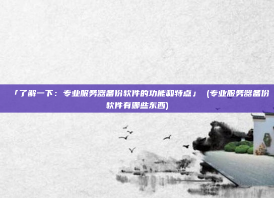 「了解一下:专业服务器备份软件的功能和特点」 (专业服务器备份软件有哪些东西)