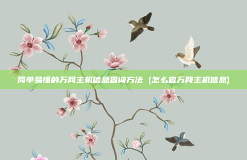 简单易懂的万网主机信息查询方法 (怎么查万网主机信息)