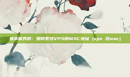 独享服务器:如何更改VPS的MAC地址 (vps 改mac)
